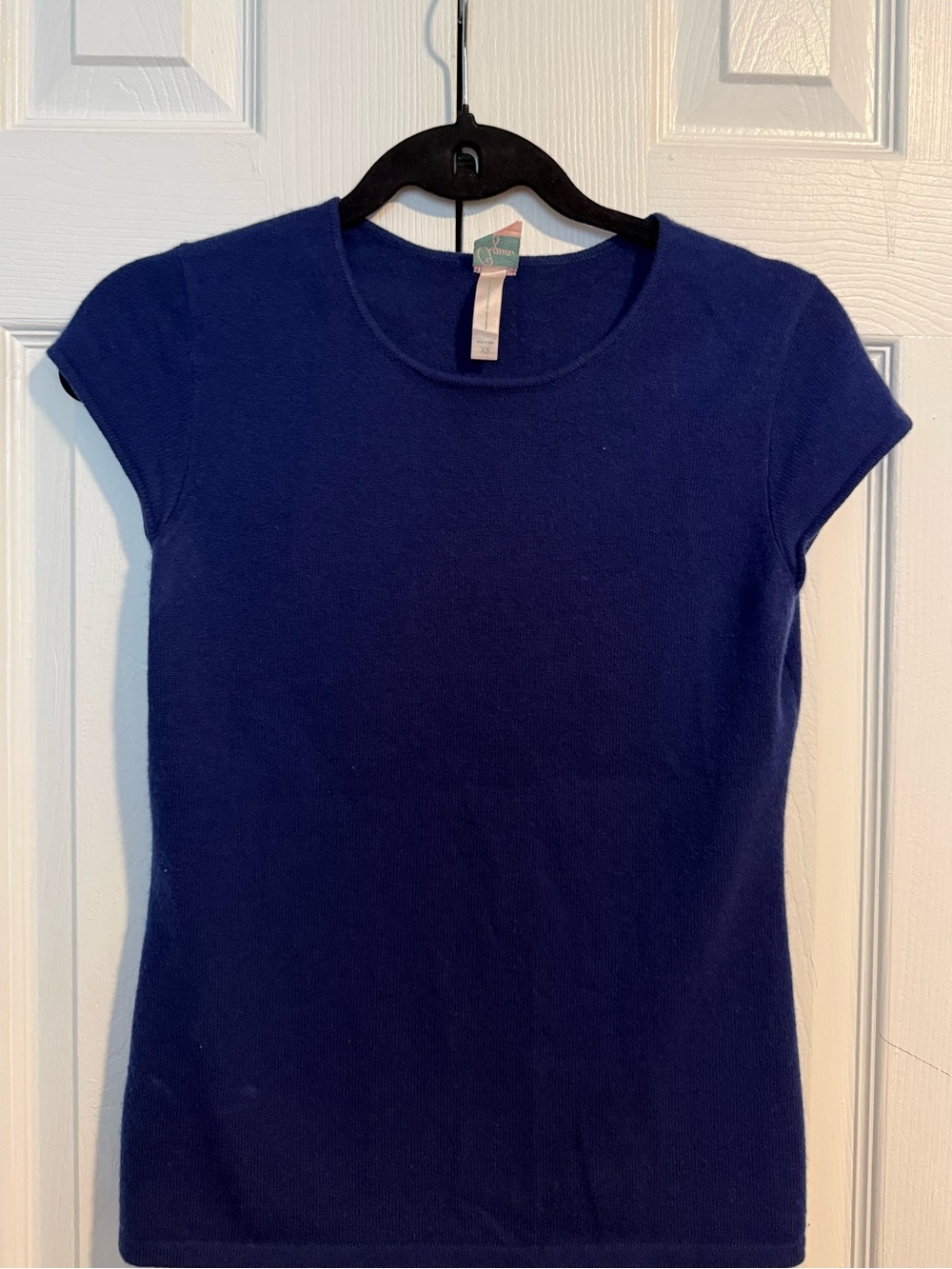 Aqua Short Sleeve Crewneck Top - Navy Blue